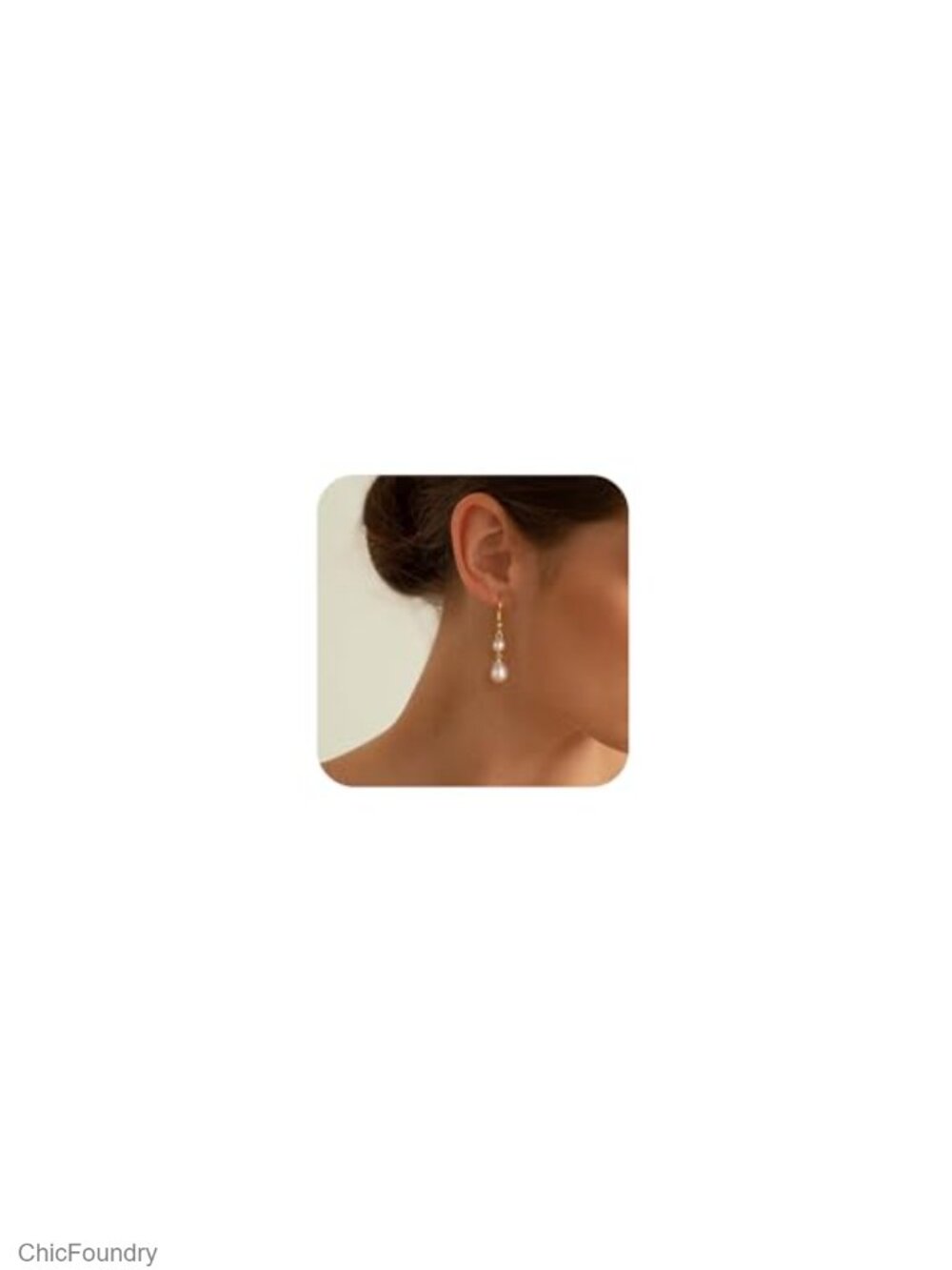 Gold Plated Freshwater Pearl Dangle Drop Earrings with Bow Design - Picture 1 of 6